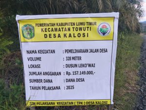 Proyek pemeliharaan jalan desa di kec. Towuti di duga fiktif DPD LASKRI LUTIM desak aph bertindak