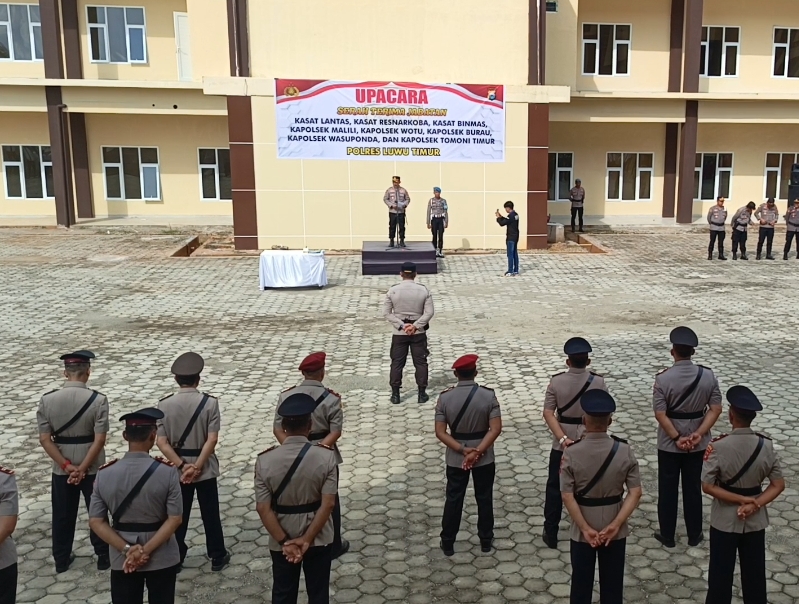 SERTIJAB Polres Lutim kapolres Tegaskan Tak Tolerir Pelanggaran, Minta Anggota Dekat dengan Media