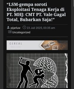 Humas PT. MHJ Klarifikasi Isu Dugaan Eksploitasi Tenaga Kerja di Lingkup PT Vale Indonesia